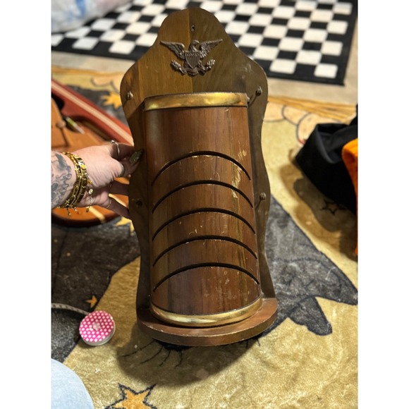 Other - Vintage Wooden Wall Mount Letter Holder Organizer with Eagle Accent 8x17